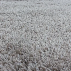 Fluffy Shaggy tæppe Ensfarvet - Beige