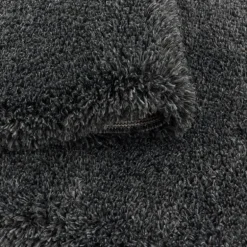 Fluffy Shaggy tæppe Ensfarvet - Grå