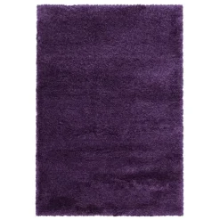 Fluffy Shaggy tæppe Ensfarvet - Lilla