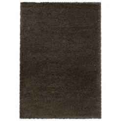 Fluffy Shaggy tæppe Ensfarvet - Brun