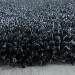 Fluffy Shaggy tæppe Ensfarvet - Antracit