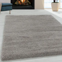 Fluffy Shaggy Tæppeløber Ensfarvet - Beige