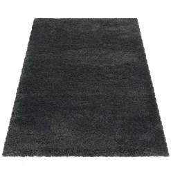 Fluffy Shaggy Tæppeløber Ensfarvet - Grå