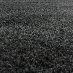 Fluffy Shaggy Tæppeløber Ensfarvet - Grå