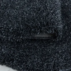 Fluffy Shaggy Tæppeløber Ensfarvet - Antracit