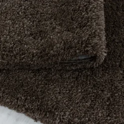 Fluffy Shaggy Tæppeløber Ensfarvet - Brun