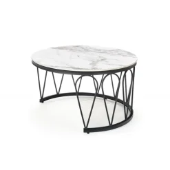 FORMOSA sæt med 2 sofaborde, Hvid marmor