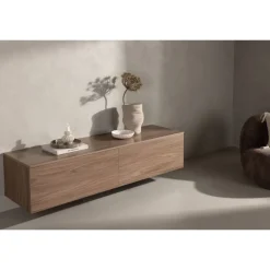 Frihamn væghængt TV bord 160x45 - Valnød