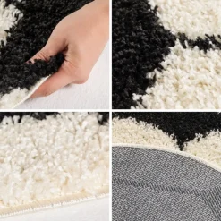 Fun Rund Børnetæppe Fodbold - Sort