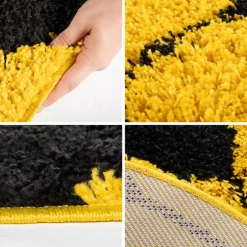 Fun Rund Børnetæppe Fodbold - Gul