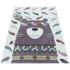 Funny Børnetæppe Bjørn - Violet