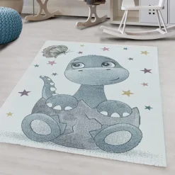 Funny Børnetæppe Dinosaur - Blå