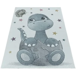 Funny Børnetæppe Dinosaur - Blå