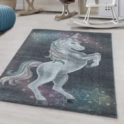 Funny Børnetæppe Enhjørning - Grå