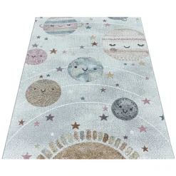 Funny Børnetæppe Rumskib - Hvid