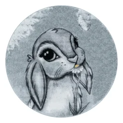 Funny Rund Børnetæppe Kanin - Blå