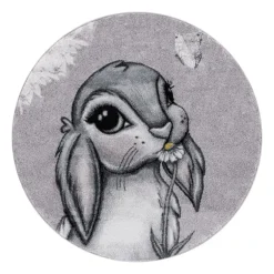 Funny Rund Børnetæppe Kanin - Pink