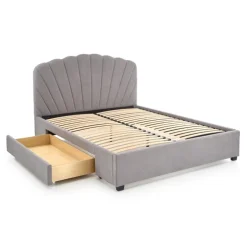 GABRIELLA 160x200cm seng med skuffe - LyseGrå