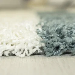 Gala Rund Shaggy tæppe Ternet - Turkis