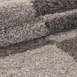 Gala Shaggy tæppe Ternet - Brun