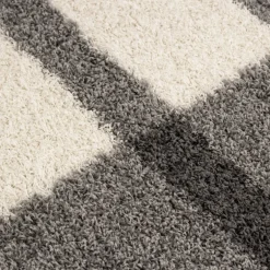 Gala Shaggy tæppe Ternet - Lysegrå