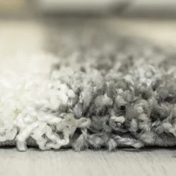 Gala Shaggy Tæppeløber Ternet - Lysegrå