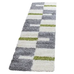 Gala Shaggy Tæppeløber Ternet - Grøn