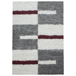 Gala Shaggy Tæppeløber Ternet - Rød