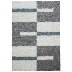 Gala Shaggy Tæppeløber Ternet - Turkis