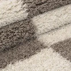 Gala Shaggy Tæppeløber Ternet - Beige