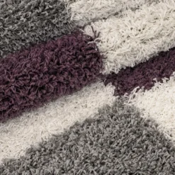 Gala Shaggy Tæppeløber Ternet - Lilla