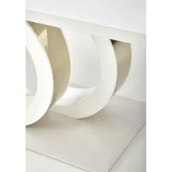 GALARDO Spisebord med udtræk, Hvid / guld