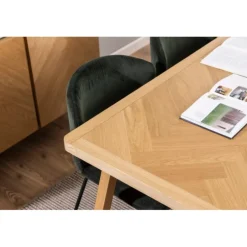 Galway spisebord 200x100 - Natur egefinér og eg