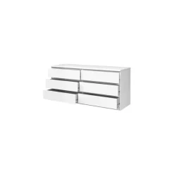 Garda kommode 6 skuffer - Hvid højglans