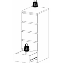 Garda kommode 5 skuffer - Jackson Hickory