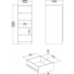 Garda kommode 5 skuffer - Jackson Hickory