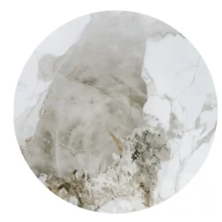 GENESIS_S sofabord Ø53cm - Hvid marmor / Valnød