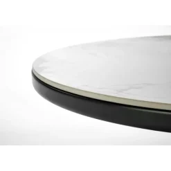 GENESIS sofabord Ø70 - Hvid marmor / Valnød