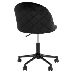 Geneve Kontorstol - Kontorstol i sort velour med black ben HN1207