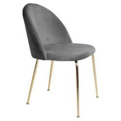 Geneve Spisebordsstol Grå med ben i messing look