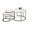 GILDA sæt med tre sofaborde, Hvid marmor / Sort