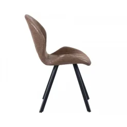 Giovani spisebordsstol - Brun tekstillæder