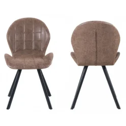 Giovani spisebordsstol - Brun tekstillæder