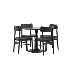 Glade bord og Montros stole spisebordssæt