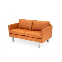 Glostrup 2 pers lædersofa Cognac