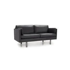 Glostrup 2 pers lædersofa Sort