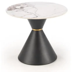 GORETTI_S sofabord Ø60cm Hvid marmor / Sort