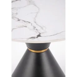 GORETTI_S sofabord Ø60cm Hvid marmor / Sort