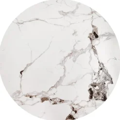 GORETTI sofabord Ø80cm Hvid marmor / Sort