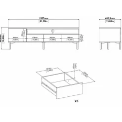 Gotland tv-bord - Hvid/Eg